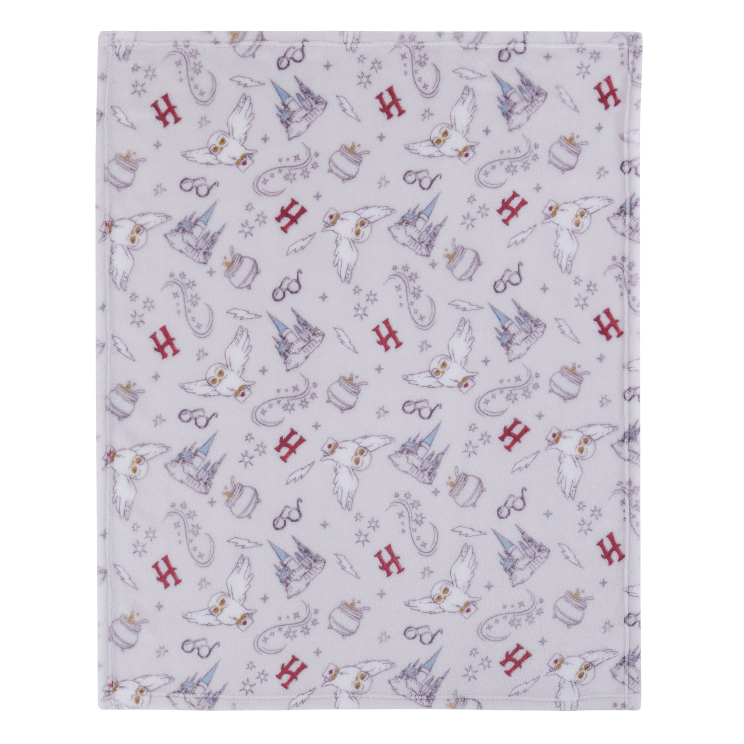 Warner Brothers Harry Potter Plush Baby Blanket, Gray, Infant Child