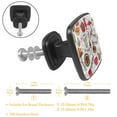 thumbnail image 3 of 4 Pcs Cabinet Handle Drawer Pulls Food Pattern Knobs with Screws Square Furniture Office Cabinet Knob Decoration, 3 of 7