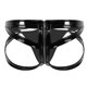 thumbnail image 3 of Lencería sexy para hombre de charol con aspecto mojado, calzoncillos tipo suspensorio, tiro bajo, bolsa para bultos, abertura en la espalda, ropa interior con cremallera de doble extremo, 3 of 4