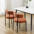 thumbnail image 5 of Locus Bono Boucle Dining Chairs Set of 6, Modern Upholstered Dining Room Chairs, Armless Kitchen Chair for Dining Room, Living Room, Rust/Burnt Orange, 5 of 5