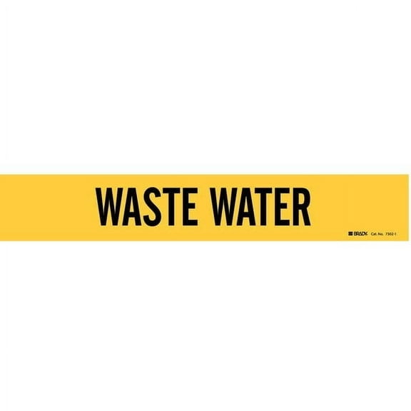 Brady Pipe Marker,Waste Water,2 1/4in H,14in W 7302-1