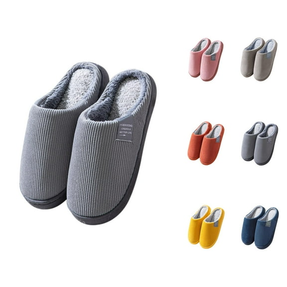 Slippers for Women Men 2025 Fall Winter Fleece Lined Soft Warm Comfort Slip On Slides Indoor House Slippers
