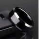thumbnail image 1 of Anillo de acero inoxidable para hombre y mujer, sortija de compromiso de boda, color negro mate, a la moda, 1 of 3