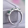 thumbnail image 6 of HeartsAndYou Baguette Cut Natural Green Emerald Moissanite Two Row Band 14k SOLID White Gold, 6 of 6