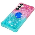 thumbnail image 4 of CCSmall Cute Case for Samsung Galaxy S24 FE (Not S24) with Kickstand for Women, Liquid Glitter Sparkle Bling Phone Case Gradient Floating Quicksand Cover for Samsung Galaxy S24 FE JB Powder Blue, 4 of 7