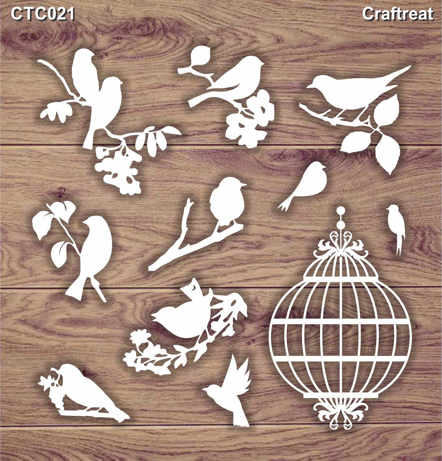 CrafTreat Birds Laser Cut Chipboard for Crafts 5.5x6 Inches