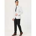 thumbnail image 4 of Blazer de hombre Slim Fit Blazer de un solo botón Traje de baile de graduación Abrigo deportivo blanco XL, 4 of 6