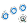thumbnail image 2 of Interruptor de botón pulsador de 19 mm de 3 piezas de luz LED 12V 24V momentáneo impermeable con cable, 2 of 6