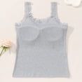 thumbnail image 4 of Lace Tank Tops with Built in Bras for Women Stretchy Camisole Shirts Sleeveless Undershirts Lace Summer Tops 2026 Gray XL, 4 of 5