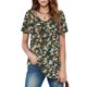 thumbnail image 5 of Camiseta Suelta de Cuello en V Impresa de Manga Corta de las Mujeres, Ligero 95% Poliéster 5% Spandex Casual Top para el Hogar Y el Uso Diario, Camiseta Cómoda, 5 of 5