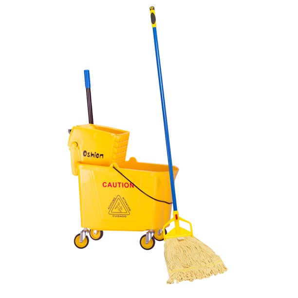 Commercial Wavebrake 34 Quart Side Press Wringer Mop Bucket & Wringer