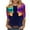 A138 Multicolor, variant on Cadancy Mardi Gras Shirts for Women Plus Size Holiday Funnny Print 3/4 Sleeve Trendy Tunic Tops Carnival Rave Party Outfits Crewneck Trendy Casual Blouse