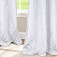 thumbnail image 4 of Alishomtll White Blackout Curtains for Living Room ,Modern Metallic Silver Wave Pattern Bedroom Thermal Insulated Drapes ,2 Panel Set,52"x84", 4 of 11