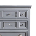 thumbnail image 4 of Lile 50 Inch Tall Dresser Chest, 6 Drawer, Crown Molding, Solid Wood, Gray, 4 of 6