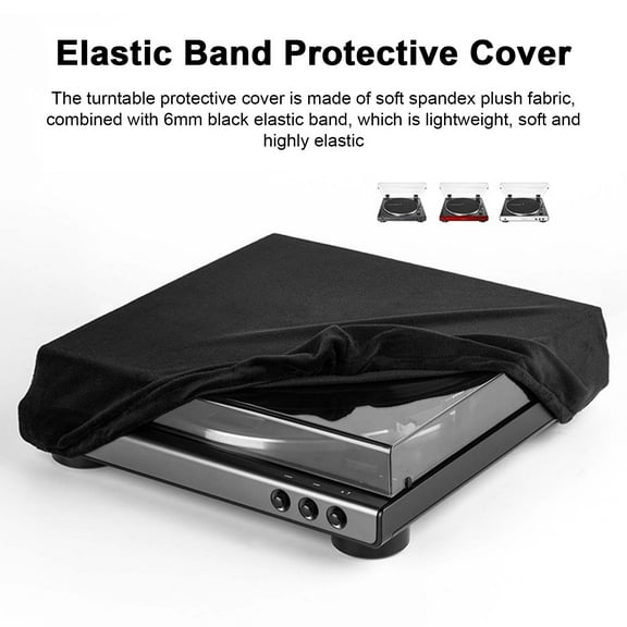 Turntable Dust Cover with Elastic Band Turntable Dustproof Protective Cover Turntable Sleeve Protector for Audio-Technica AT-LP60XBT