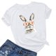 thumbnail image 4 of Pantalones Cortos para las Mujeres Sexy Pascua Moda Impresión Cuello Redondo Tee, Poliéster Ligero Casual Top para Primavera Verano Diario, Blusa de Suéter, 4 of 4
