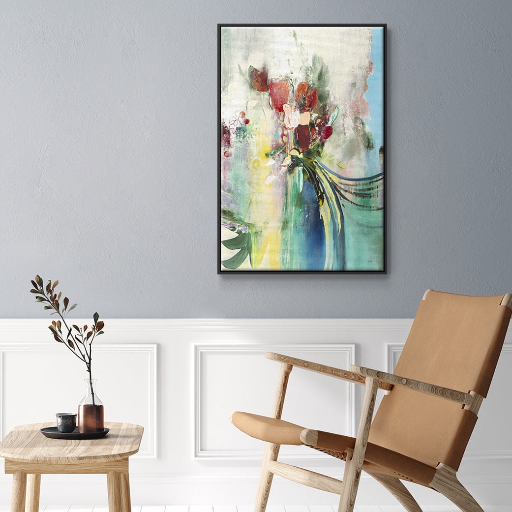 Celebration I Framed Premium Gallery Wrapped Canvas - Ready to Hang - 25 x 37 - Black Floating Frame