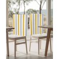 thumbnail image 4 of nqOlkjepod Dark Yellow Grey Striped Chair Covers Set of 4, Decorative Chair Back Cover, Minimalist Farmhouse Stripe Dining Room Chair Slipcovers Removable Chair Protectors Covers for Party Banquet, 4 of 7