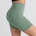 thumbnail image 2 of Stichou No Front Seam Biker Shorts for Women - High Waisted Workout Gym Yoga Comfy Shorts Tummy Control Green L, 2 of 4