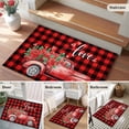 thumbnail image 6 of Valentines Day Large Area Rugs for Bedroom Living Room, Non Slip Carpet Bedside Rug, Red Black Buffalo Plaid Truck Rose Floral Rectangular Floor Cover Kitchen Accent Rug 2'x3' for Dining Room/Office, 6 of 9