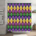 thumbnail image 3 of Honeii Mardi Gras4 Print Shower Curtain 72x72in,Bathroom Curtain,Waterproof Fabric Shower Curtain Set with Hooks, 3 of 3