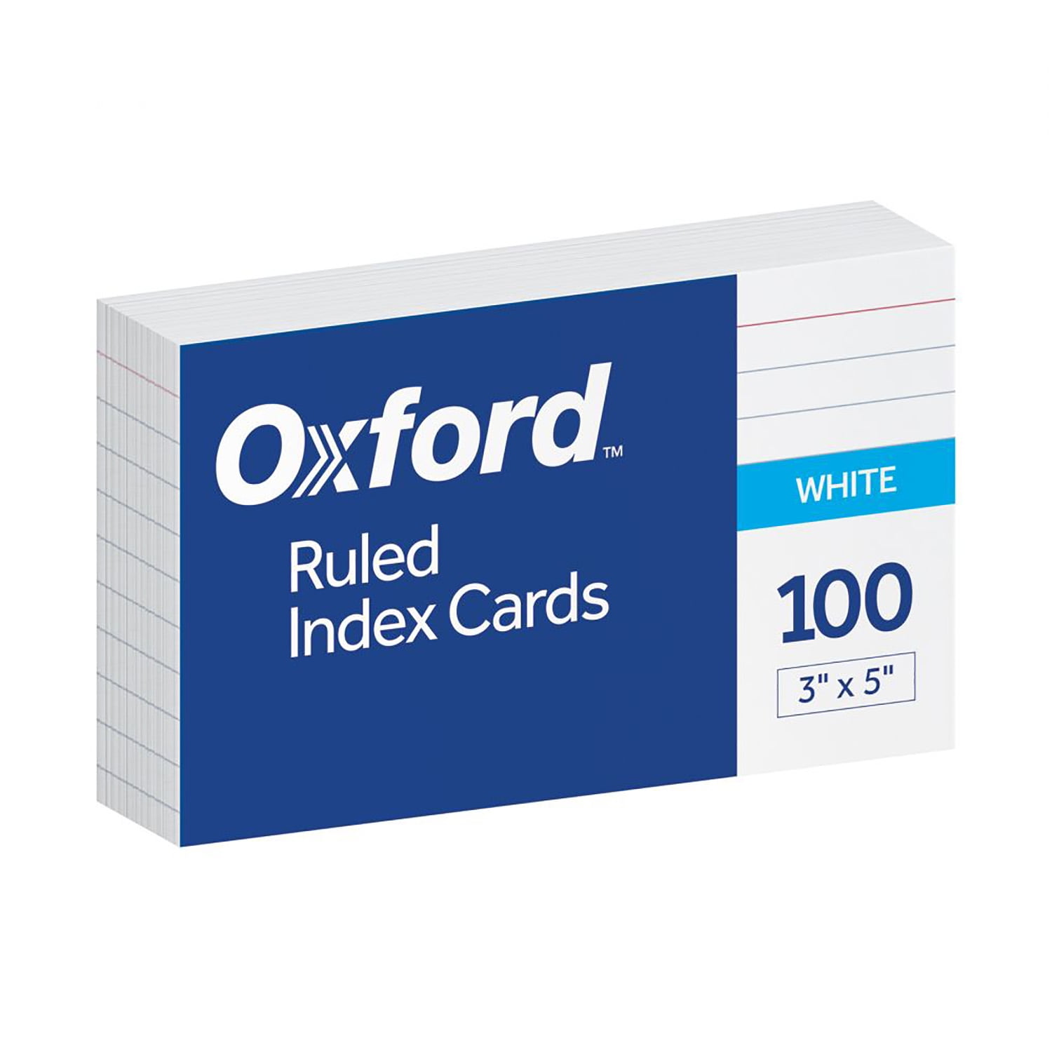 Oxford Index Cards, 3" x 5", Ruled, 100 Per Pack, 12 Packs