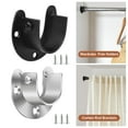 thumbnail image 2 of Sylvtty 1/4/8Pcs Stainless Steel Closet Rod Holders Strong Load-bearing Easy to Install Heavy Duty Metal Pole Curtain Rod Holders Support Brackets, 2 of 7