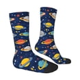 thumbnail image 2 of Goofa Planets and Stars Printed Men's Crew Socks, Soft Durable Breathable Moisture-Wicking with Odor Control Cotton socks, 2 of 9