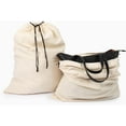 thumbnail image 3 of Shoe Bags for Travel Packing - Drawstring Sneaker Travel Bags - Cotton Cloth Shoe Dust Bags for Storage & Luggage - Washable Dust Cover Bags for Boots and Dress Shoes (3 Medium: 19"x15"), 3 of 6