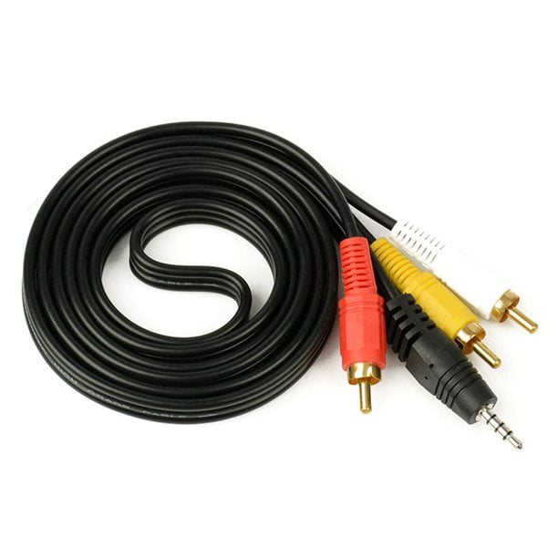 3.5mm to 3 rca phono av audio video cable red yellow white for Roku LT 
