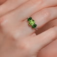 thumbnail image 4 of Gem Stone King 10K White Gold Green Peridot Green Chrome Diopside and White Lab Grown Diamond 3 Stone Engagement Ring for Women (2.56 Cttw, Gemstone Birthstone, Size 9), 4 of 5