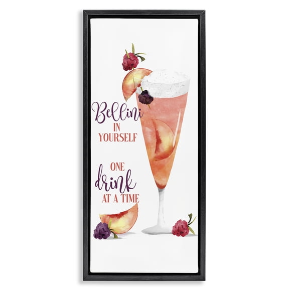 Stupell Industries Traditional Fun Summer Drink Pun Black Floating Frame Canvas Art, 11 x 25, by Deane Beesley