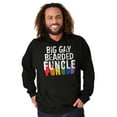 thumbnail image 4 of Big Gay Bearded Funcle Uncle Rainbow Hoodie Hooded Sweatshirt Men Brisco Brands L, 4 of 6