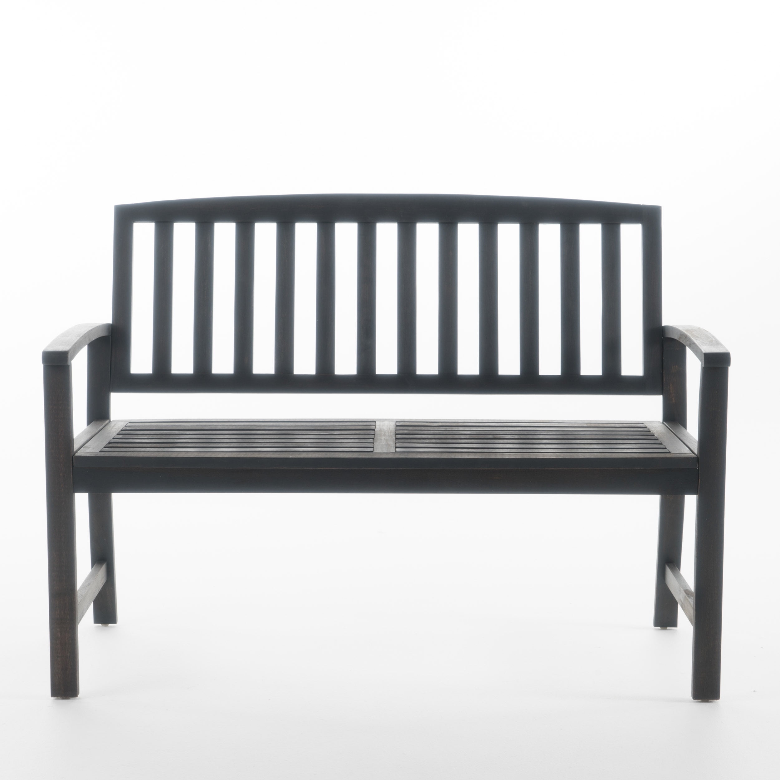 Noble House Lilo Outdoor Durable Acacia Wood Bench - Dark Grey
