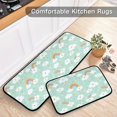 thumbnail image 2 of Cute Rainbow Cloud on Green Background Kitchen Rugs Set of 2 Pieces, Non Slip Cushioned Anti Fatigue Mats for Kitchen Floor, 19.7"X27.6"+19.7"X47.2" Heavy Duty Comfort Standing Mats, 2 of 6