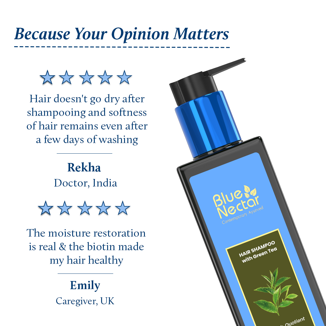 Blue Nectar Anti Frizz Hair Shampoo for Dry & Frizzy Hair | Natural Biotin Shampoo for Women & Men (15 herbs, 6.76 Fl oz)
