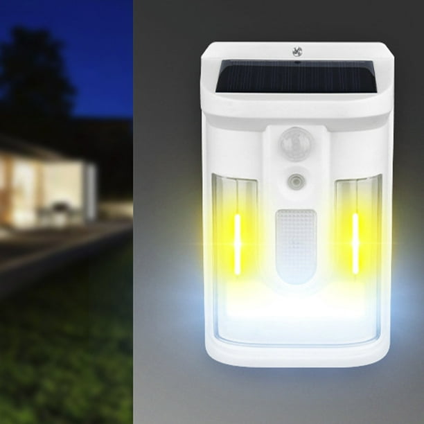 Lámparas solares de pared con sensor de movimiento y 3 modos de iluminación, impermeables, alimentadas por energía solar, para terrazas, cercas, garajes, graneros, patios, luces solares de plástico.