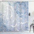 thumbnail image 4 of Floral Shower Curtain Baroque Swirled Branches Curved Flower Leaves Shabby Form Nature Pattern Fabric Bathroom r Set, 4 of 7