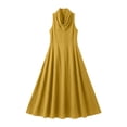 thumbnail image 4 of Asgosdo Women Summer Dresses Halter Sleeveless Solid Color Slim Fit Flowy Trendy Vacation Maxi Dress, 4 of 5