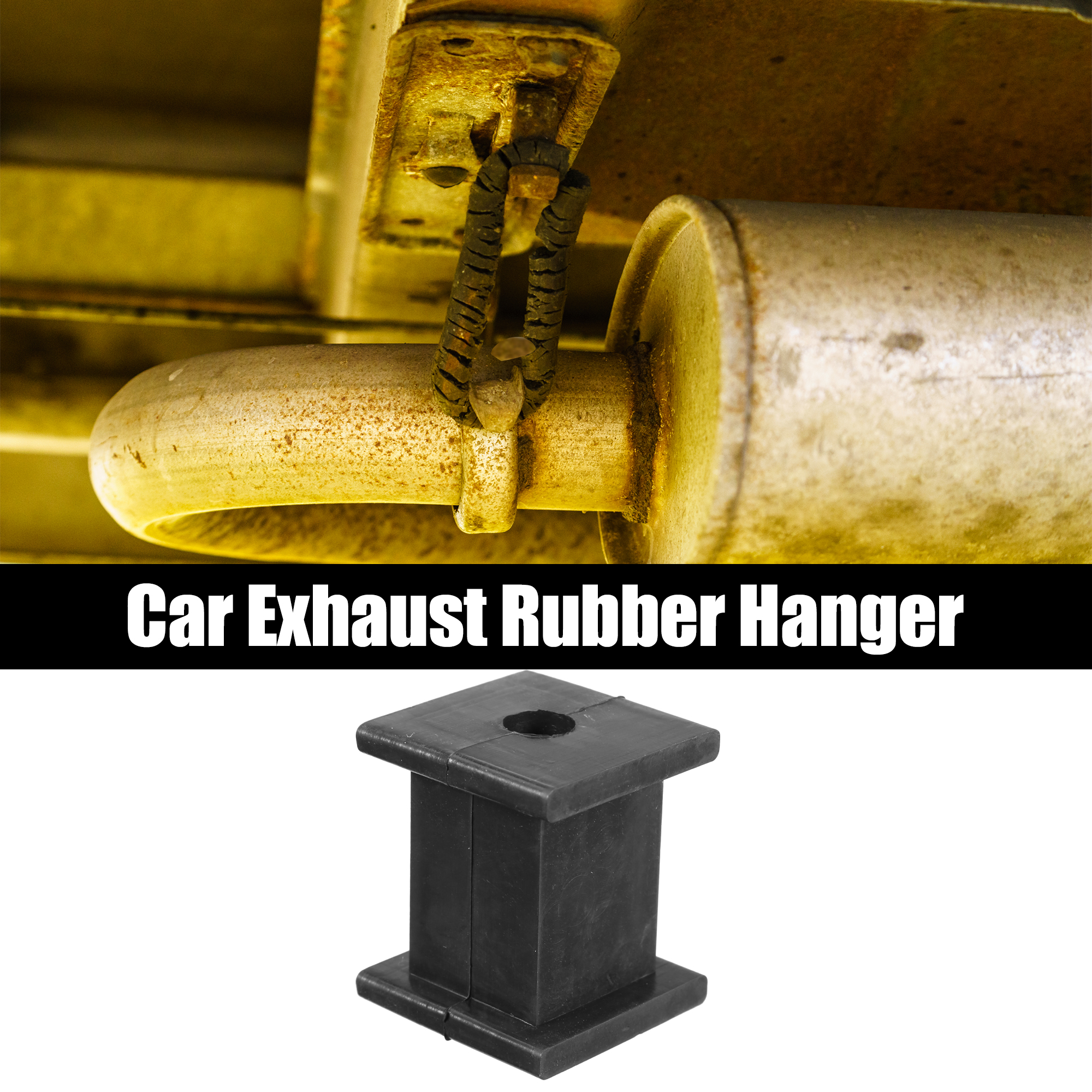 8-Pack Heavy Duty Rubber Exhaust Hanger Bushings - Universal Fit, 12mm Hole, Black