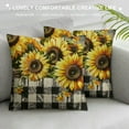 thumbnail image 3 of Qinduosi  Decorative Sunflower Pillow Cover, Yellow Black Buffalo Plaid Throw Pillow Cover, Farmhouse Sunflower Decor for Home Outdoor Sofa Couch, Fall Flower Pillow case (No Insert) White, 3 of 5