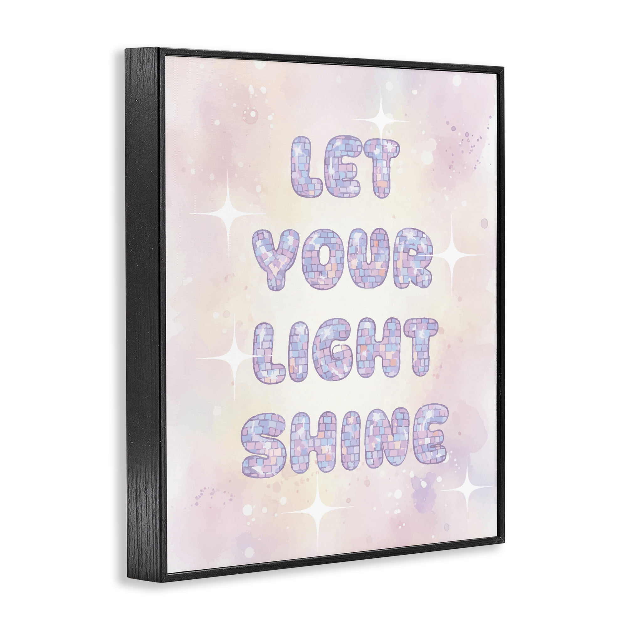 Stupell Industries Let Your Light Shine Pastels Black Framed Giclee Art, design by Lil' Rue