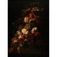 thumbnail image 2 of Simon Verelst 19x24 Black Ornate Framed Double Matted Museum Art Print Titled: Bouquet of Flowers (1665), 2 of 5