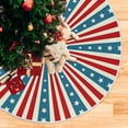 thumbnail image 5 of FMSHPON American Flag Tree Skirt Independence Day Xmas Christmas Tree Skirt Stand Mat for Holiday Party Decoration Indoor Outdoor 36 inches, 5 of 6