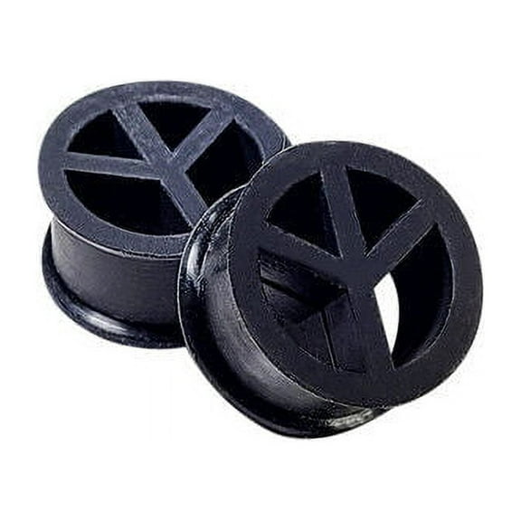 Pair of UV Glow Silicone Peace Sign Ear Plugs Tunnels Gauges