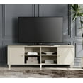 thumbnail image 2 of WAMPAT 70 inch Mid-Century Modern TV Stand，Entertainment Center with Door Storage and Open Shelf for up to 75 Inch TV, TV Console Table for Living Room,Beige, 2 of 7