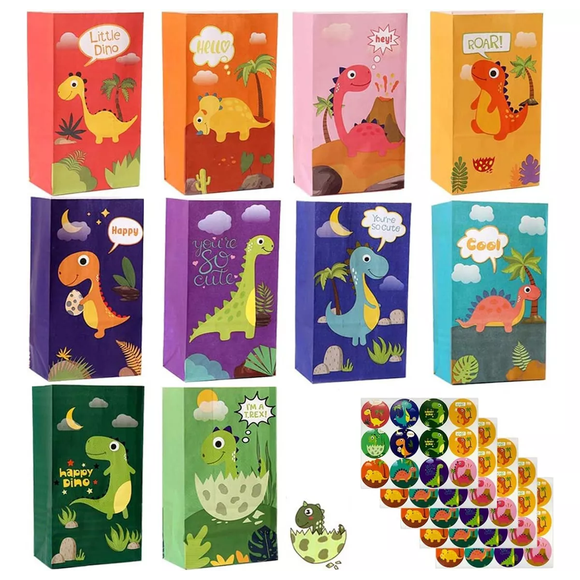 30 Bolsas De Dulces Dinosaurios Fiesta Decoracion Cumpleaños