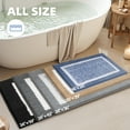 thumbnail image 6 of PABUBE Bathroom Rug, Soft Absorbent Bathroom Mat and Bath Mat, Premium Microfiber Shag Bath Rug Machine Washable (20"x29",Blue and White), 6 of 10