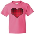 thumbnail image 3 of Inktastic Red Plaid Heart Youth T-Shirt, 3 of 5