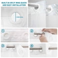 thumbnail image 4 of No Hook Shower Curtain, Teal Tulip Butterfly Shower Curtains for Bathroom with See Through Top Window, Beige Turquoise Floral Blue Coastal Waterproof & Washable Bath Curtain 60"x72", 4 of 9